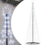 LED Christmas Tree Cool White 100.5 x 100.5 x 304 cm Iron