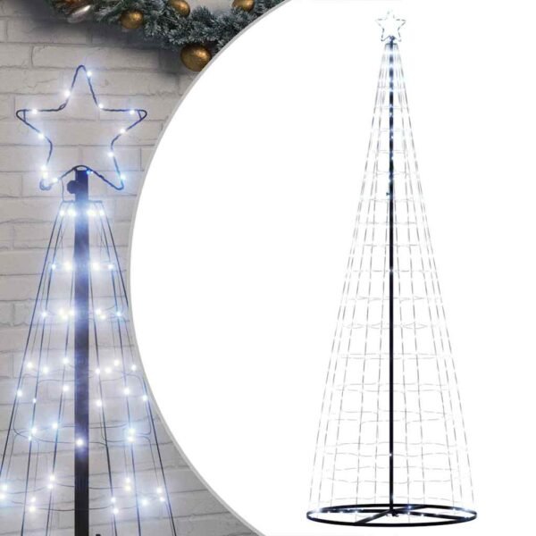 LED Christmas Tree Cool White 100.5 x 100.5 x 304 cm Iron
