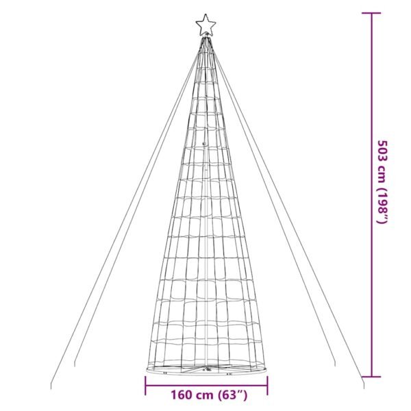 LED Christmas Tree Warm White 160 x 160 x 503 cm Iron