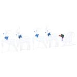 LED Reindeers 5 pcs White Fabric