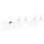 LED Reindeers 5 pcs White Fabric