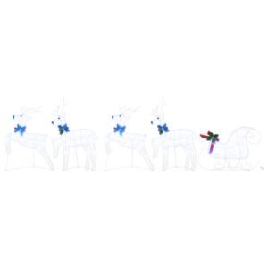 LED Reindeers 5 pcs White Fabric