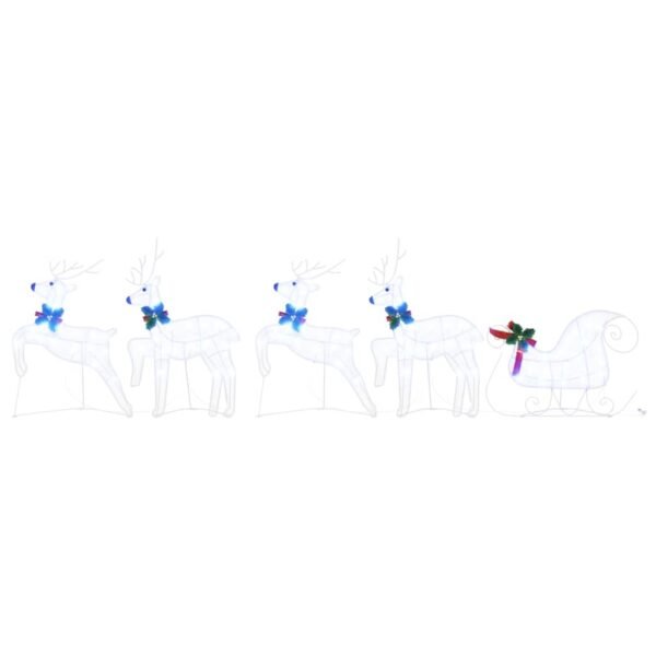 LED Reindeers 5 pcs White Fabric