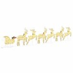 LED Reindeers 7 pcs Gold Fabric