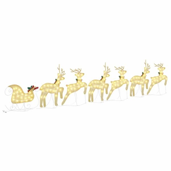 LED Reindeers 7 pcs Gold Fabric