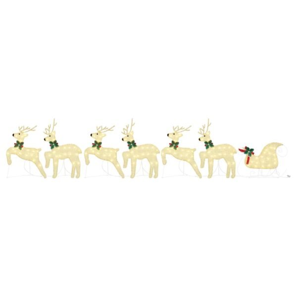 LED Reindeers 7 pcs Gold Fabric