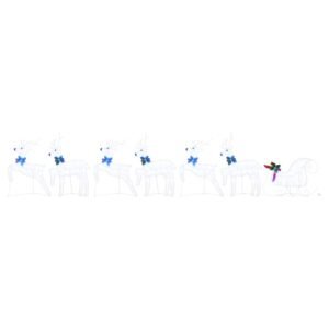 LED Reindeers 7 pcs White Fabric