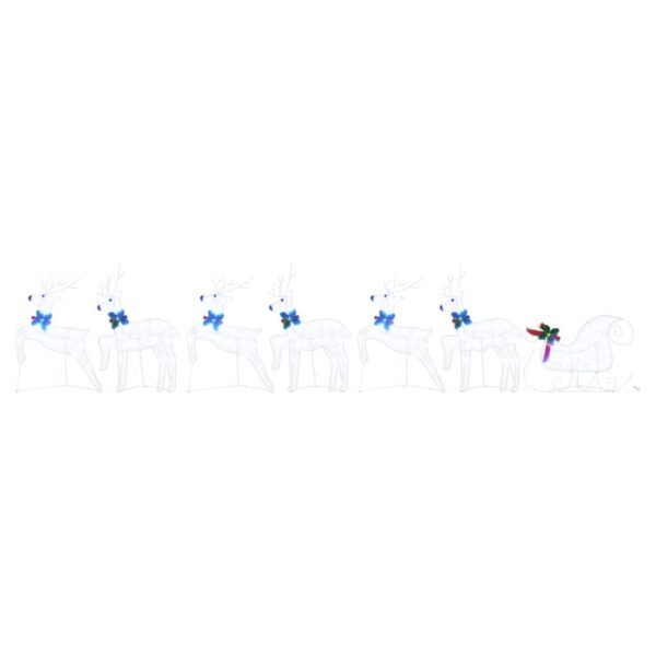 LED Reindeers 7 pcs White Fabric