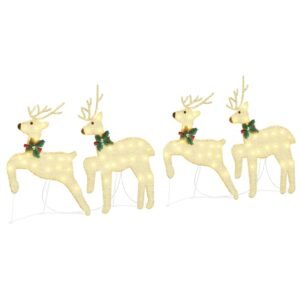 LED Reindeers 4 pcs Gold Fabric