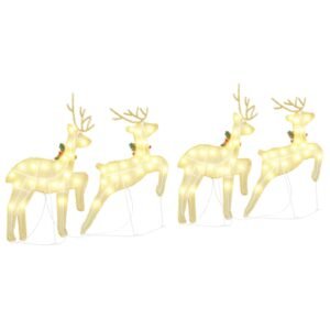 LED Reindeers 4 pcs Gold Fabric