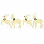 LED Reindeers 4 pcs Gold Fabric