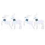 LED Reindeers 4 pcs Silver Fabric