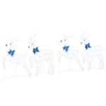 LED Reindeers 4 pcs White Fabric
