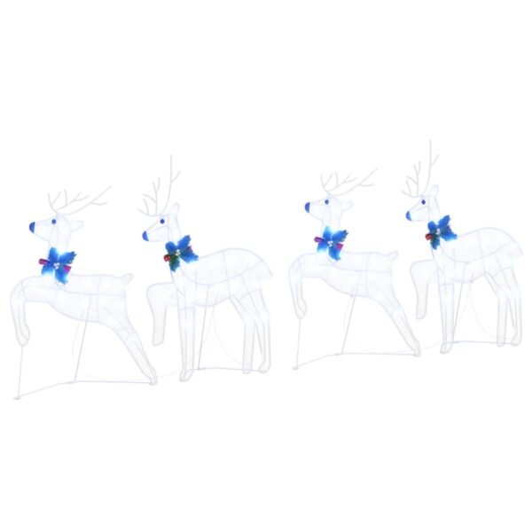 LED Reindeers 4 pcs White Fabric
