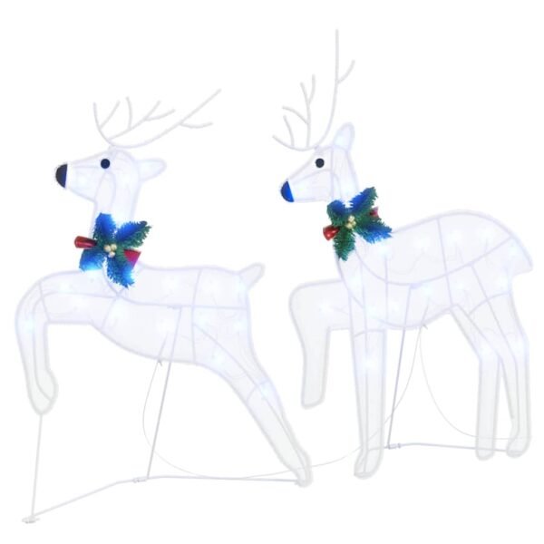 LED Reindeers 4 pcs White Fabric