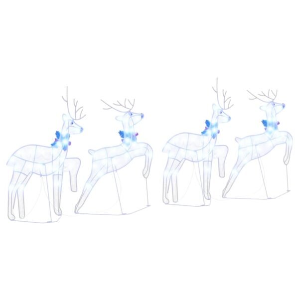 LED Reindeers 4 pcs White Fabric