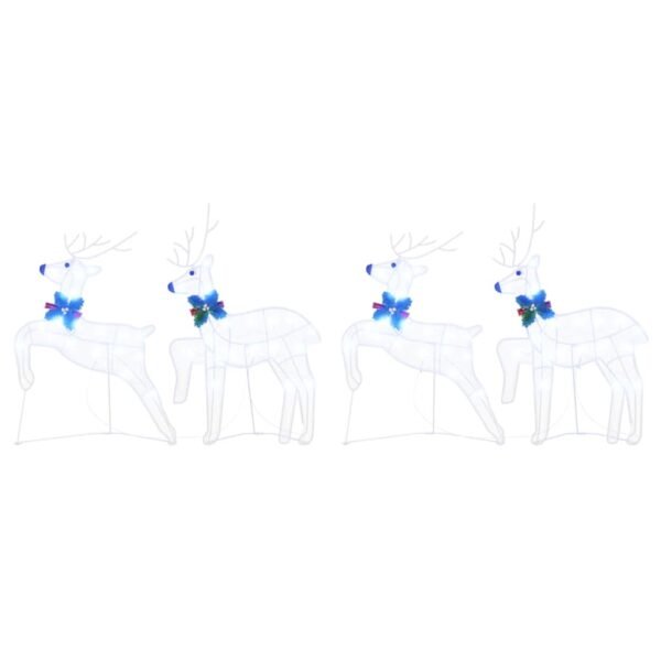 LED Reindeers 4 pcs White Fabric