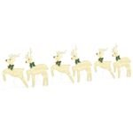 LED Reindeers 6 pcs Gold Fabric