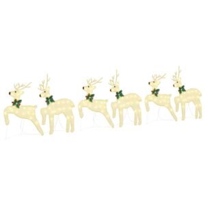LED Reindeers 6 pcs Gold Fabric