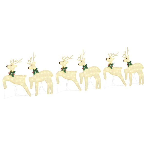 LED Reindeers 6 pcs Gold Fabric