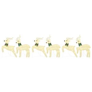 LED Reindeers 6 pcs Gold Fabric