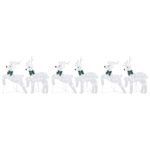 LED Reindeers 6 pcs Silver Fabric