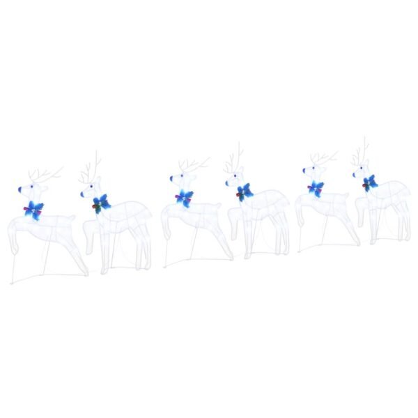 LED Reindeers 6 pcs White Fabric