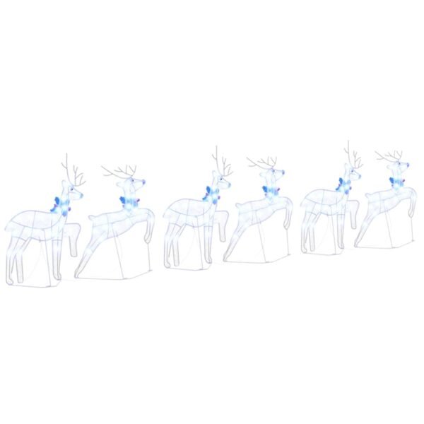 LED Reindeers 6 pcs White Fabric
