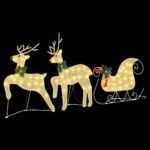 LED Reindeers 3 pcs Warm White Fabric