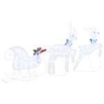 LED Reindeers 3 pcs Cold White Fabric