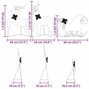 LED Reindeers 3 pcs Cold White Fabric