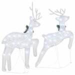 LED Reindeers 2 pcs Cold White Fabric