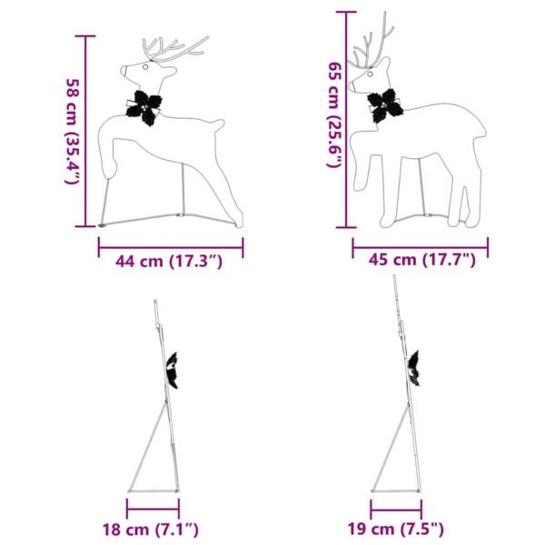 LED Reindeers 2 pcs Cold White Fabric