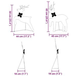 LED Reindeers 2 pcs Cold White Fabric