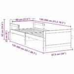 Bed Frame with Headboard Brown 80 x 200 cm Engineered Wood