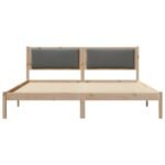 Bed Frame with Headboard Dark Grey 180 x 200 cm Solid Pine Wood