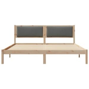 Bed Frame with Headboard Dark Grey 180 x 200 cm Solid Pine Wood