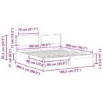 Bed Frame with Headboard Dark Grey 180 x 200 cm Solid Pine Wood
