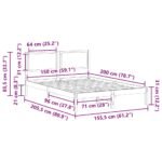 Bed Frame with Headboard Dark Grey 150 x 200 cm Solid Pine Wood