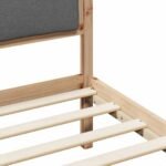 Bed Frame with Headboard Dark Grey 90 x 190 cm Solid Pine Wood