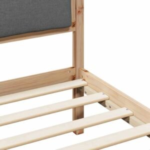 Bed Frame with Headboard Dark Grey 90 x 190 cm Solid Pine Wood