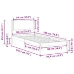 Bed Frame with Headboard Dark Grey 90 x 190 cm Solid Pine Wood