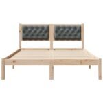 Bed Frame with Headboard Dark Grey 150 x 200 cm Solid Pine Wood