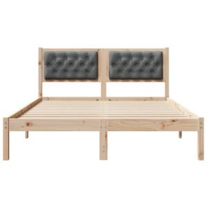 Bed Frame with Headboard Dark Grey 150 x 200 cm Solid Pine Wood