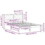 Bed Frame with Headboard Dark Grey 150 x 200 cm Solid Pine Wood