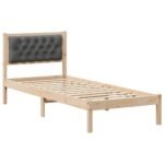 Bed Frame with Headboard Dark Grey 90 x 190 cm Solid Pine Wood