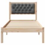 Bed Frame with Headboard Dark Grey 90 x 190 cm Solid Pine Wood