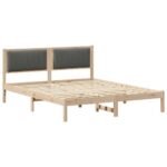 Bed Frame with Upholstered Headboard Dark Grey 150 x 200 cm