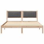 Bed Frame with Upholstered Headboard Dark Grey 150 x 200 cm
