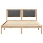 Bed Frame with Upholstered Headboard Dark Grey 135 x 190 cm
